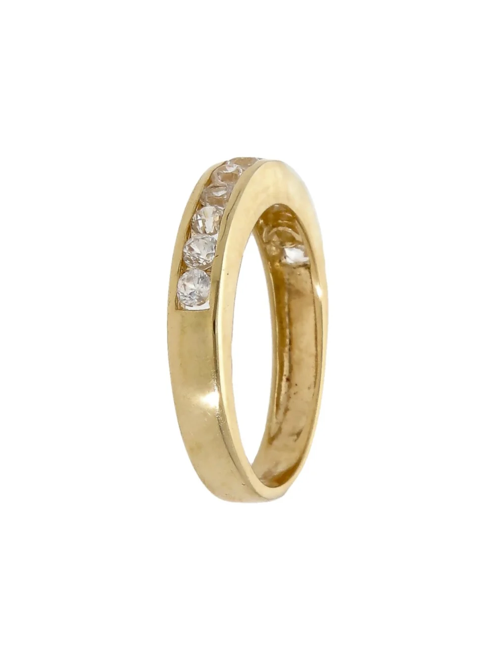 William May 9ct Yellow Gold Cubic Zirconia Half Eternity Ring, view 2
