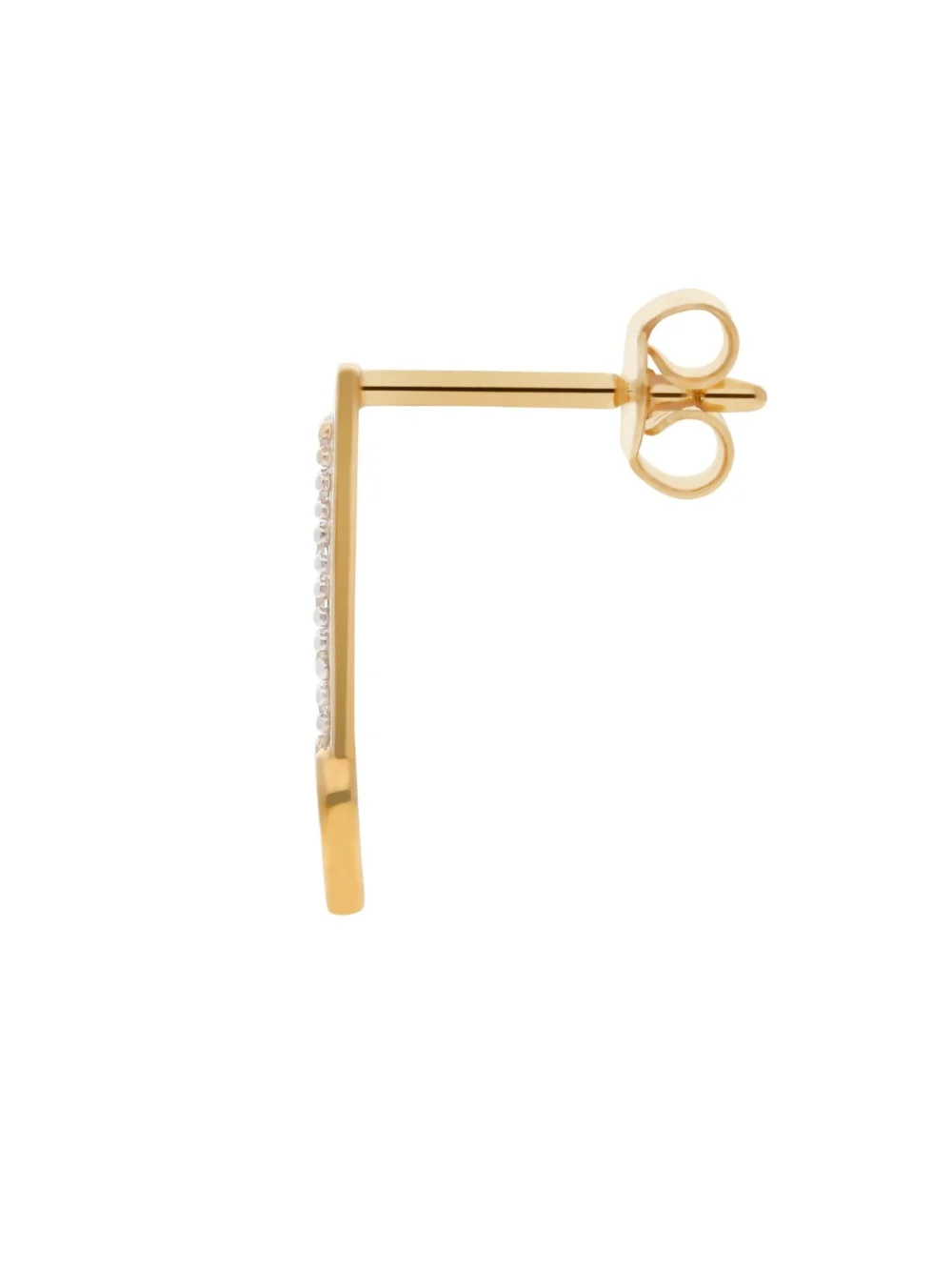 William May 9ct Yellow Gold Cubic Zirconia Heart Arrow Stud Earrings, view 2