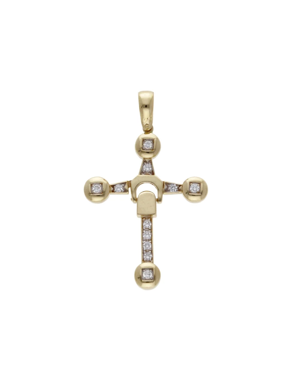William May 9ct Yellow Gold Cubic Zirconia Large Cross Pendant