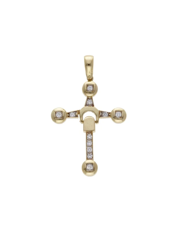 William May 9ct Yellow Gold Cubic Zirconia Large Cross Pendant