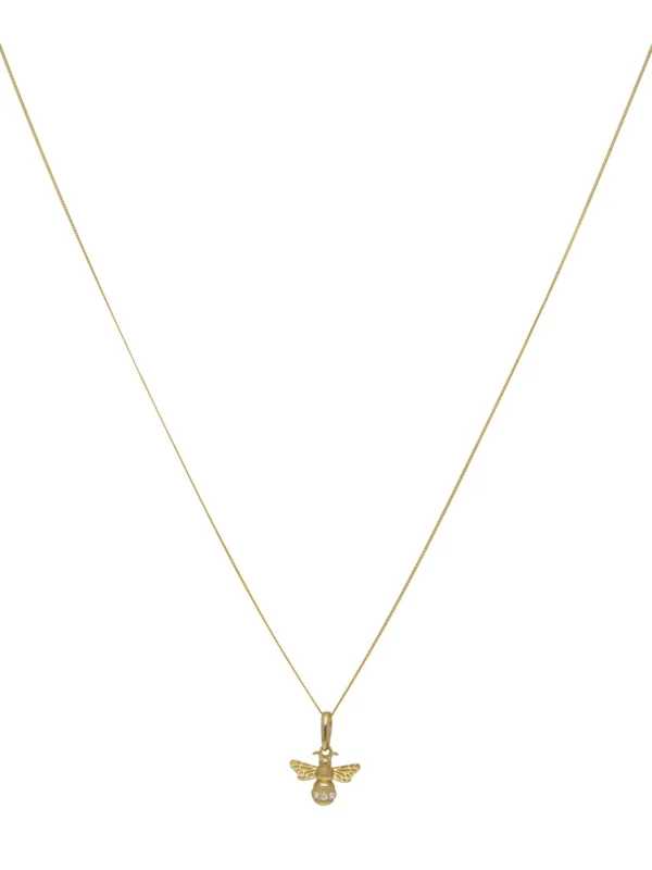 William May 9ct Yellow Gold Cubic Zirconia Manchester Bee Necklace