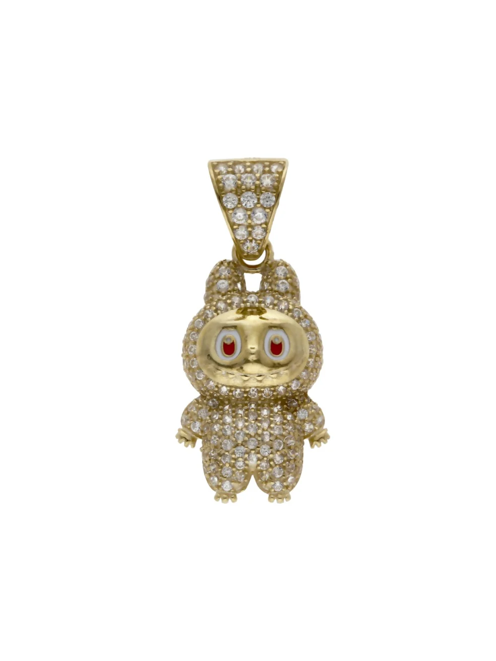William May 9ct Yellow Gold Cubic Zirconia Monster Pendant, view 2