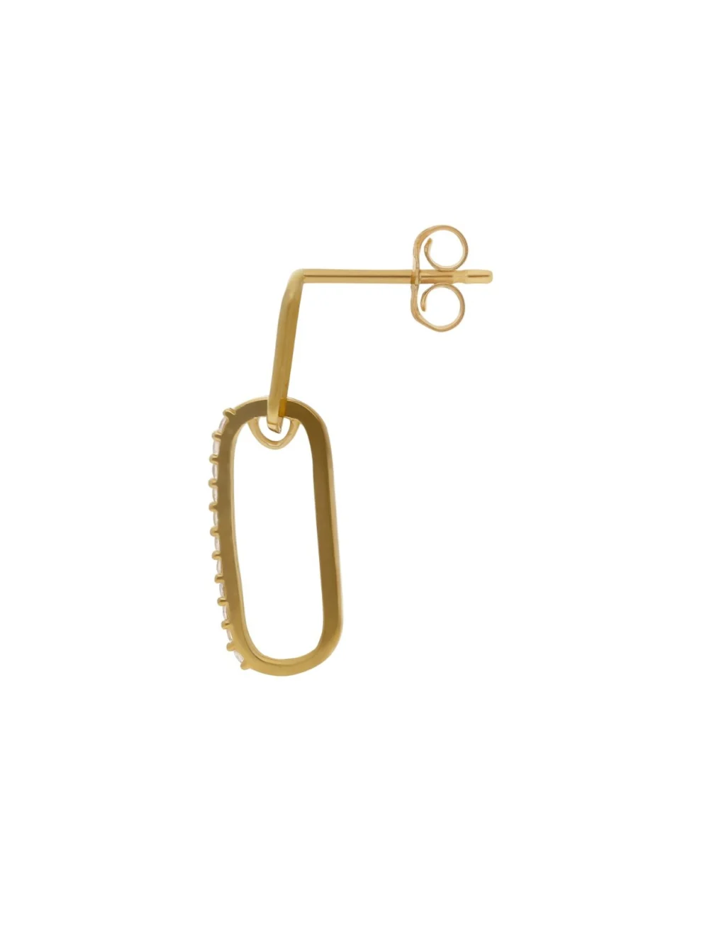 William May 9ct Yellow Gold Cubic Zirconia Oval Chain Link Drop Earrings, view 2