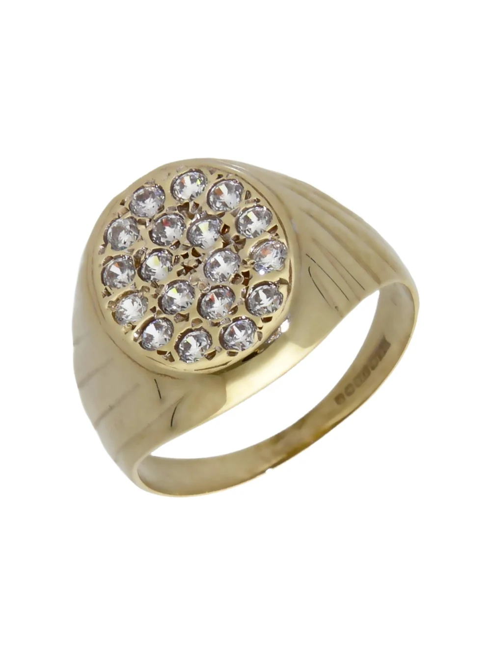 William May 9ct Yellow Gold Cubic Zirconia Oval Signet Ring