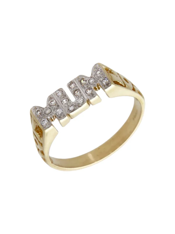 William May 9ct Yellow Gold Cubic Zirconia Set Mum Ring