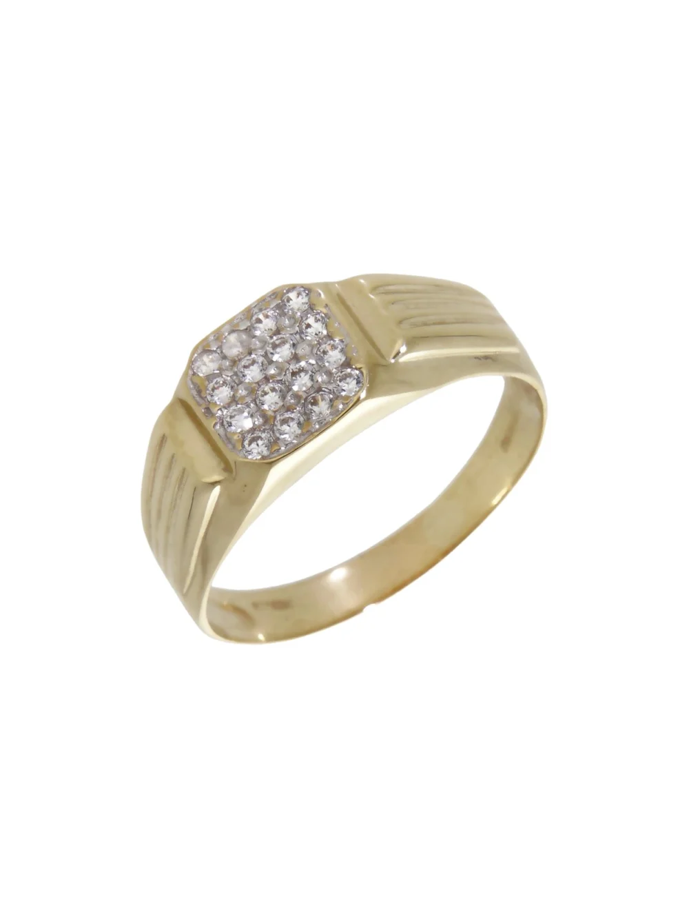 William May 9ct Yellow Gold Cubic Zirconia Signet Ring