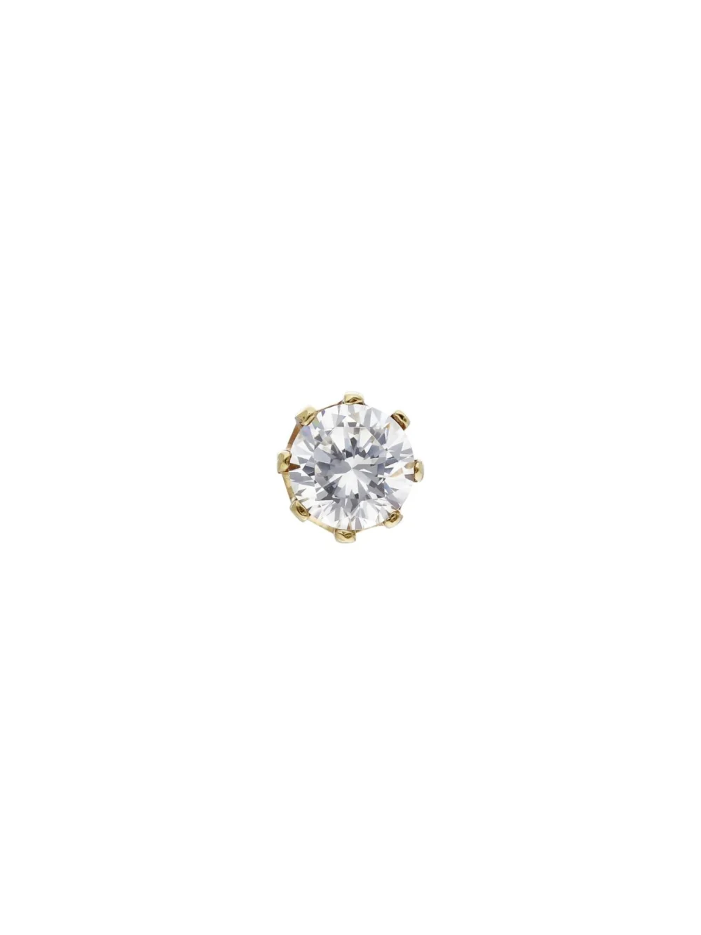 William May 9ct Yellow Gold Cubic Zirconia Single Stud Earring, view 3
