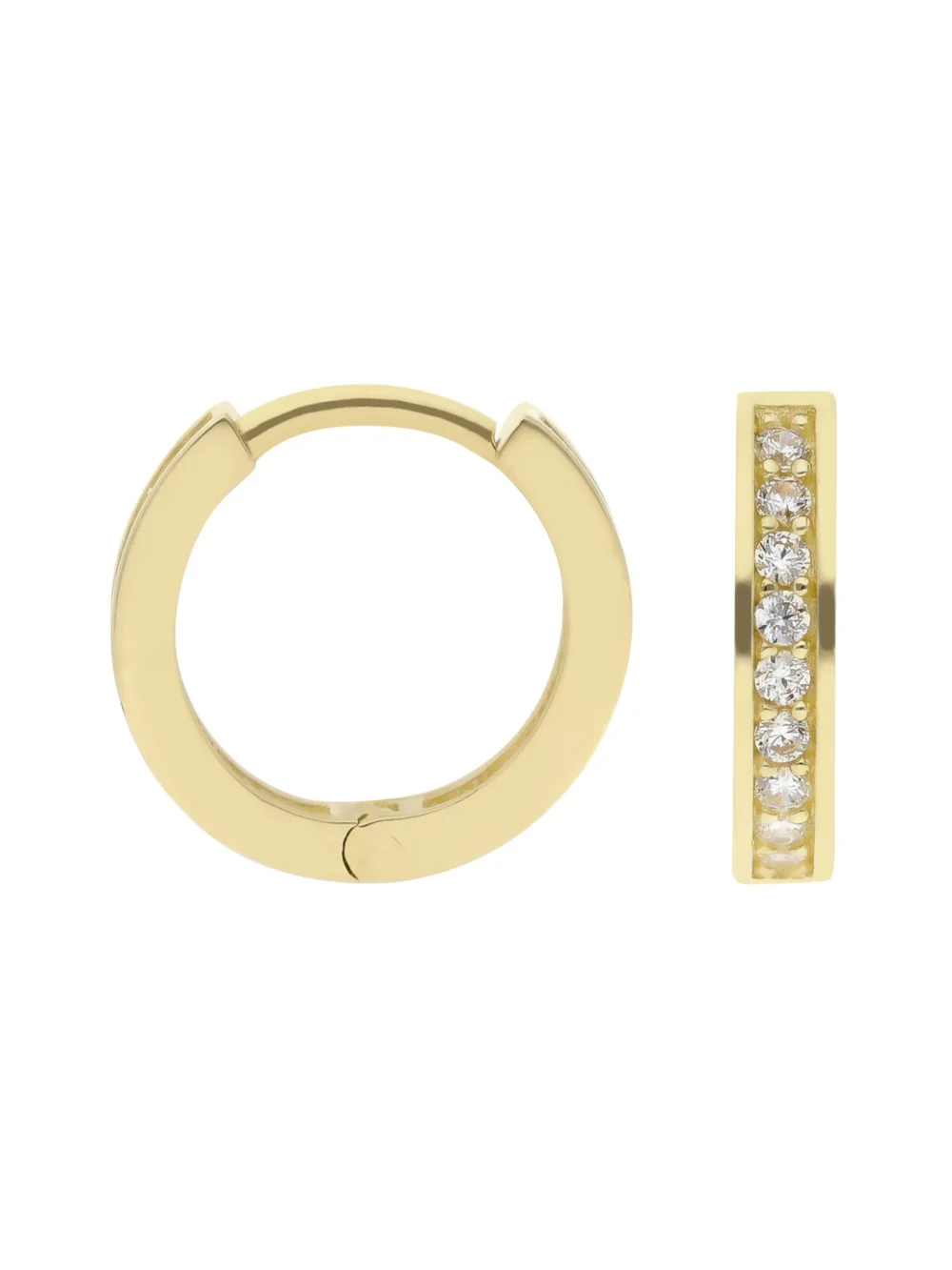 William May 9ct Yellow Gold Cubic Zirconia Small Huggie Hoop Earrings