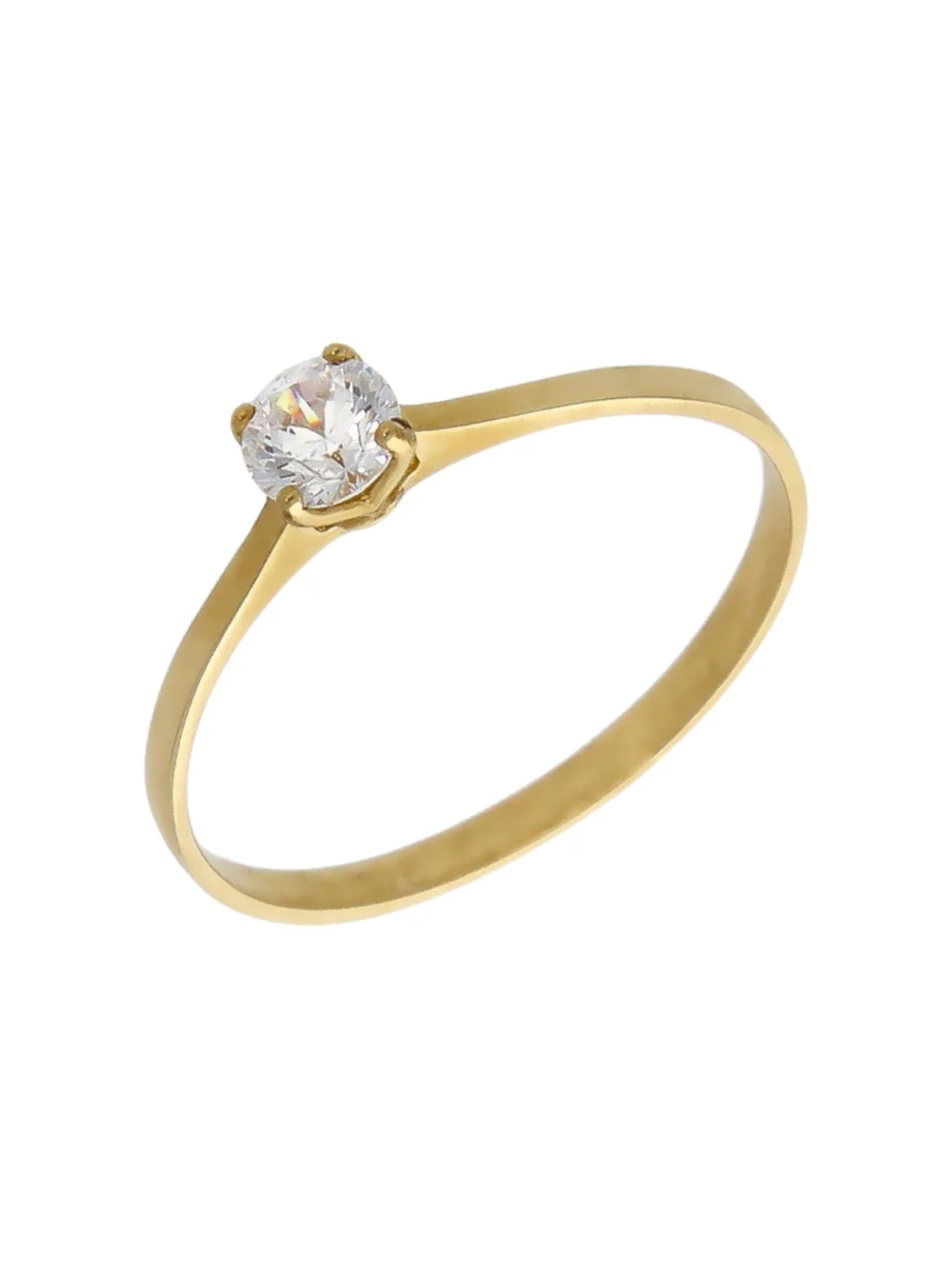 William May 9ct Yellow Gold Cubic Zirconia Solitaire Ring