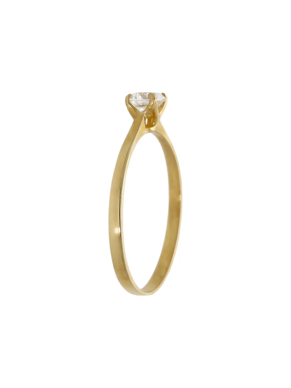 William May 9ct Yellow Gold Cubic Zirconia Solitaire Ring, view 2