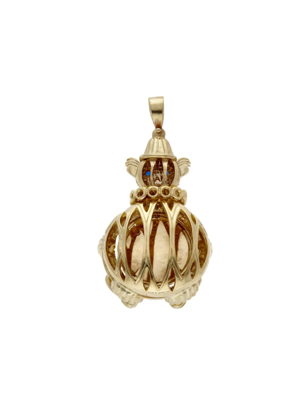 William May 9ct Yellow Gold Cubic Zirconia Spinner Clown Pendant, view 2
