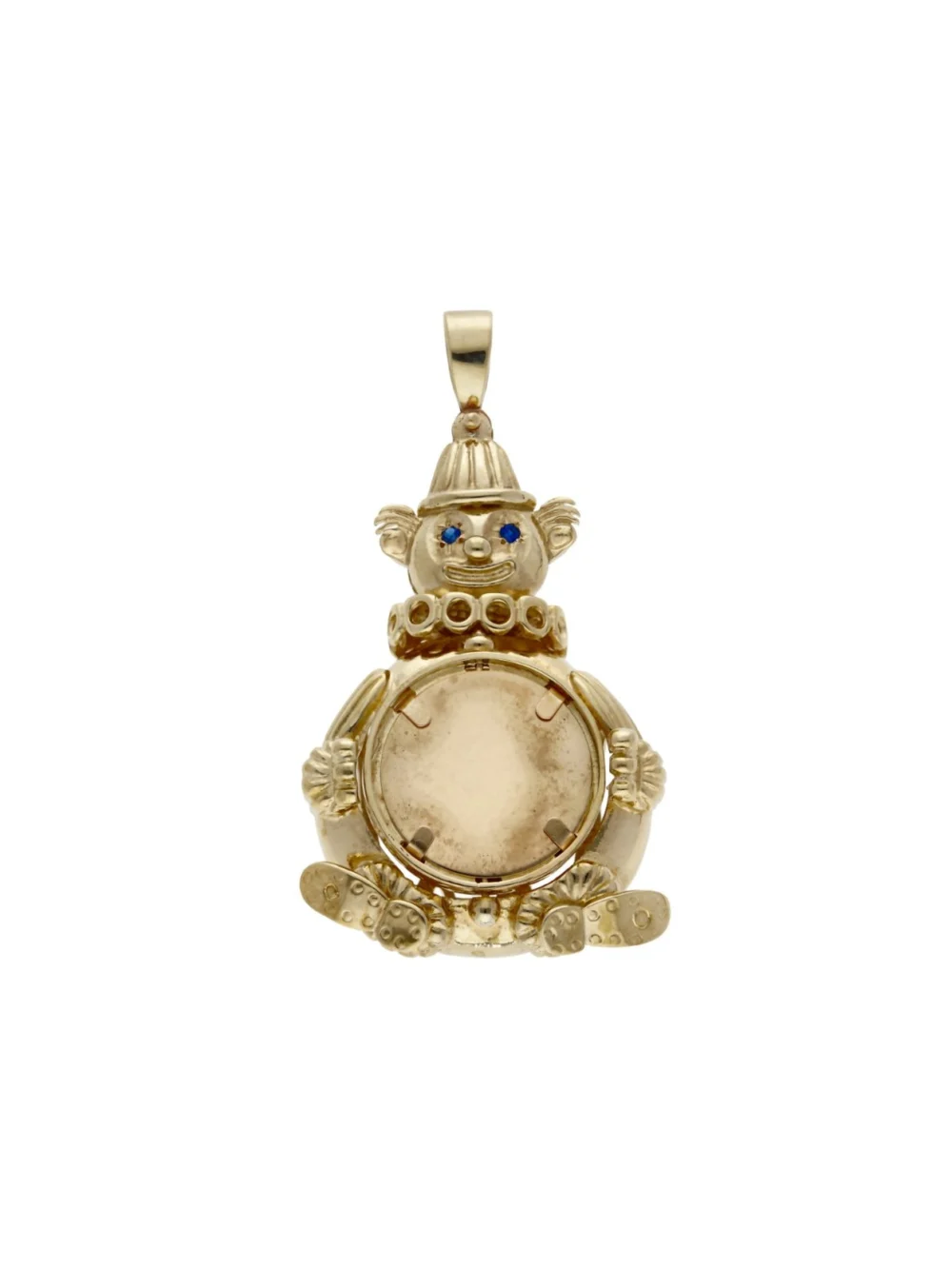 William May 9ct Yellow Gold Cubic Zirconia Spinner Clown Pendant, view 3