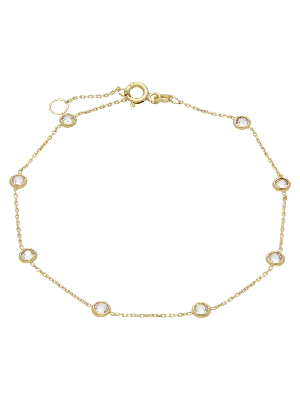 William May 9ct Yellow Gold Cubic Zirconia Station Bracelet