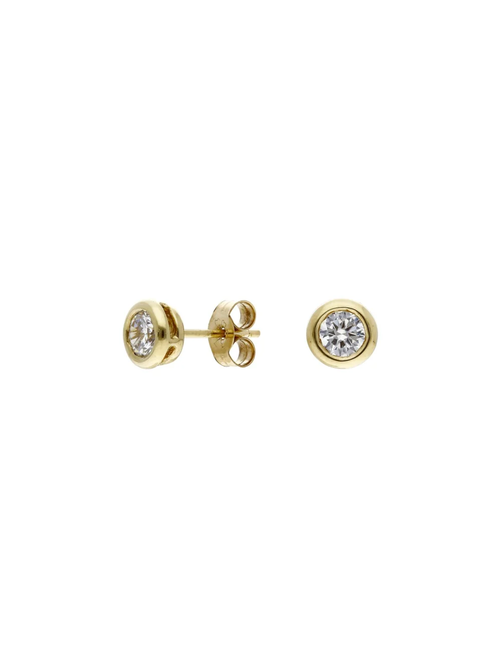 William May 9ct Yellow Gold Cubic Zirconia Stud Earrings
