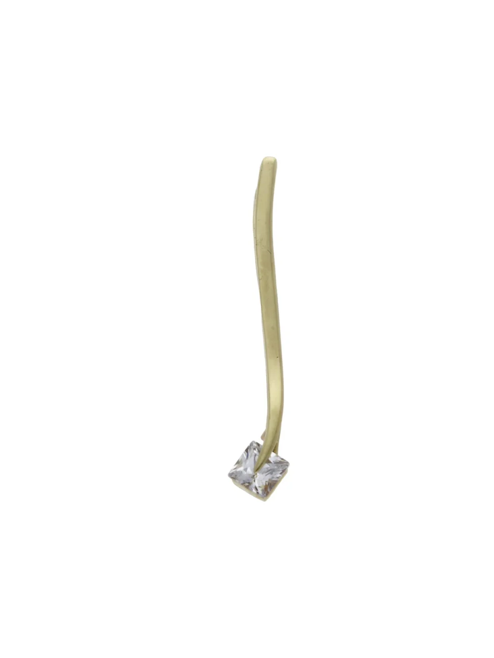 William May 9ct Yellow Gold Cubic Zirconia Wave Bar Drop Pendant
