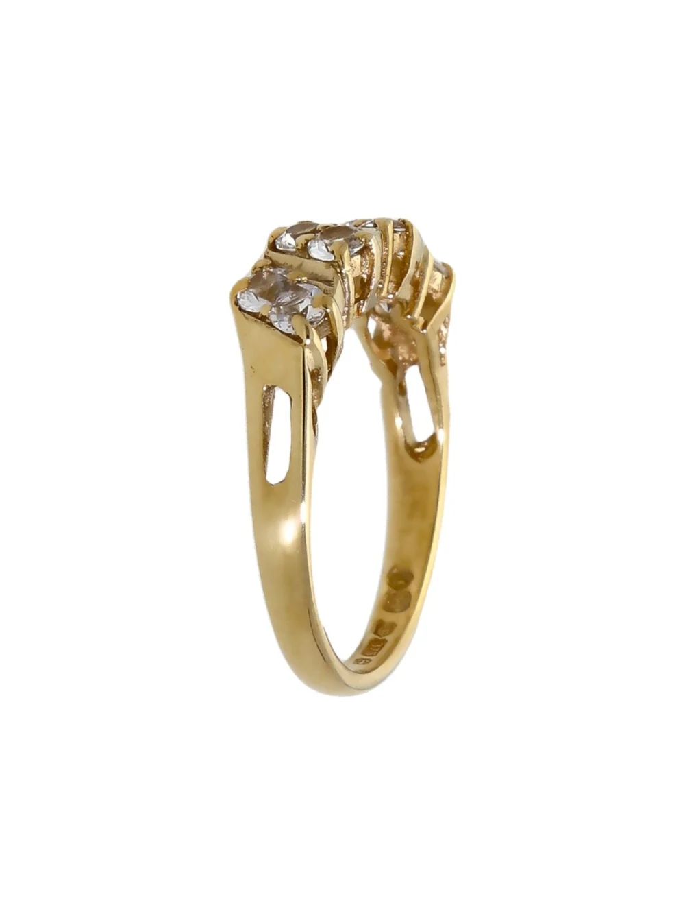 William May 9ct Yellow Gold Cubic Zirconia Wave Ring, view 2