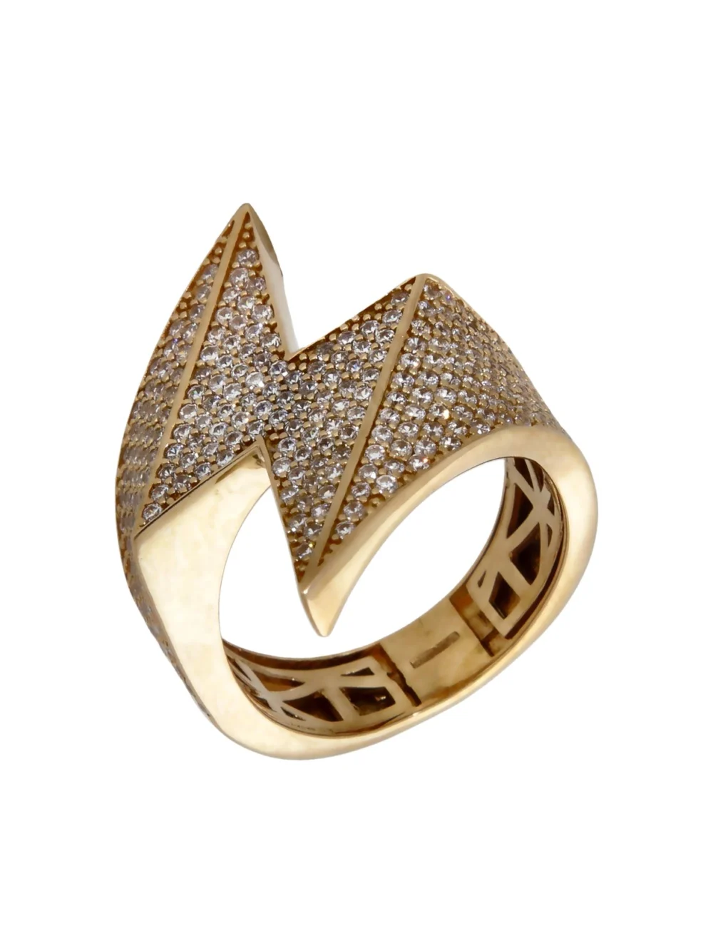 William May 9ct Yellow Gold Cubic Zirconia Zigzag Dress Ring