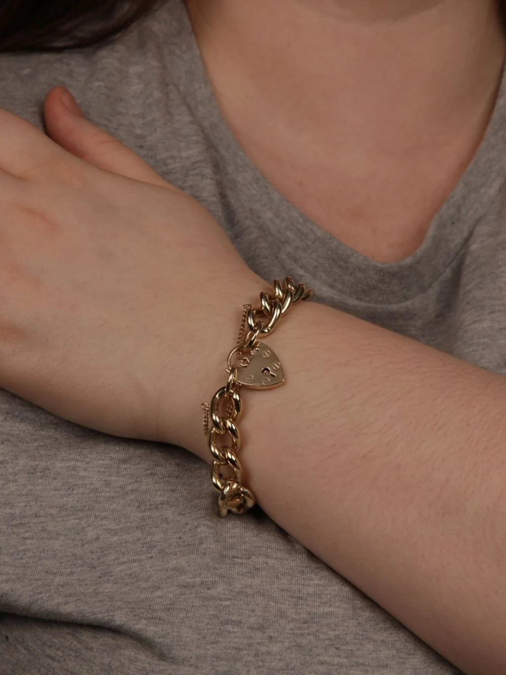 William May 9ct Yellow Gold Curb Link Charm Style Starter Bracelet, view 2