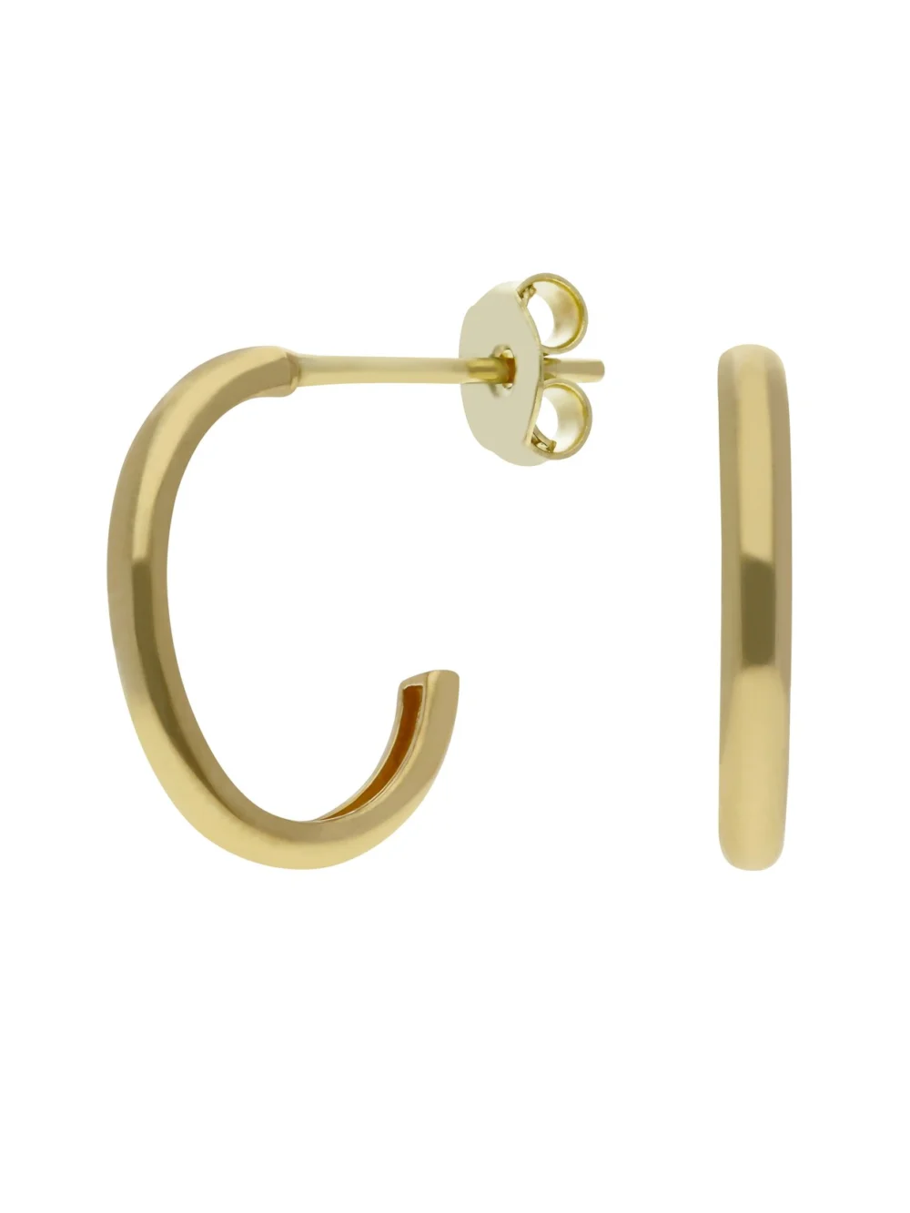 William May 9ct Yellow Gold Curved 3/4 Hoop Drop Earrings