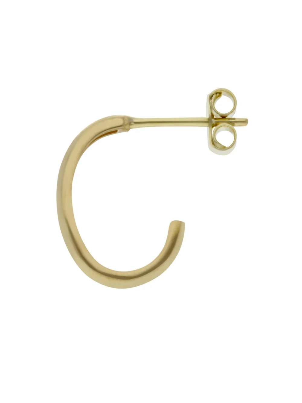 William May 9ct Yellow Gold Curved 3/4 Hoop Drop Earrings, view 2