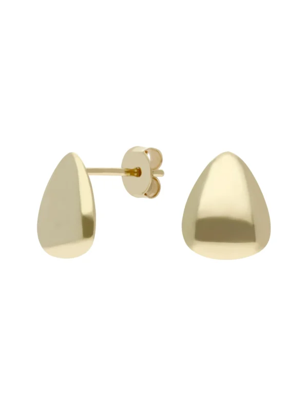 William May 9ct Yellow Gold Cushioned Teardrop Triangle Stud Earrings