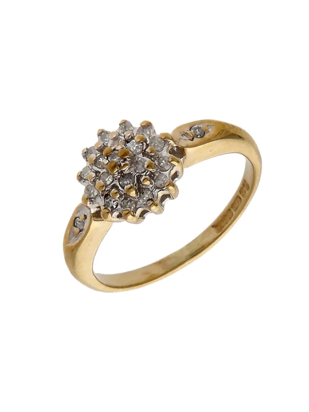 William May 9ct Yellow Gold Diamond Cluster Ring