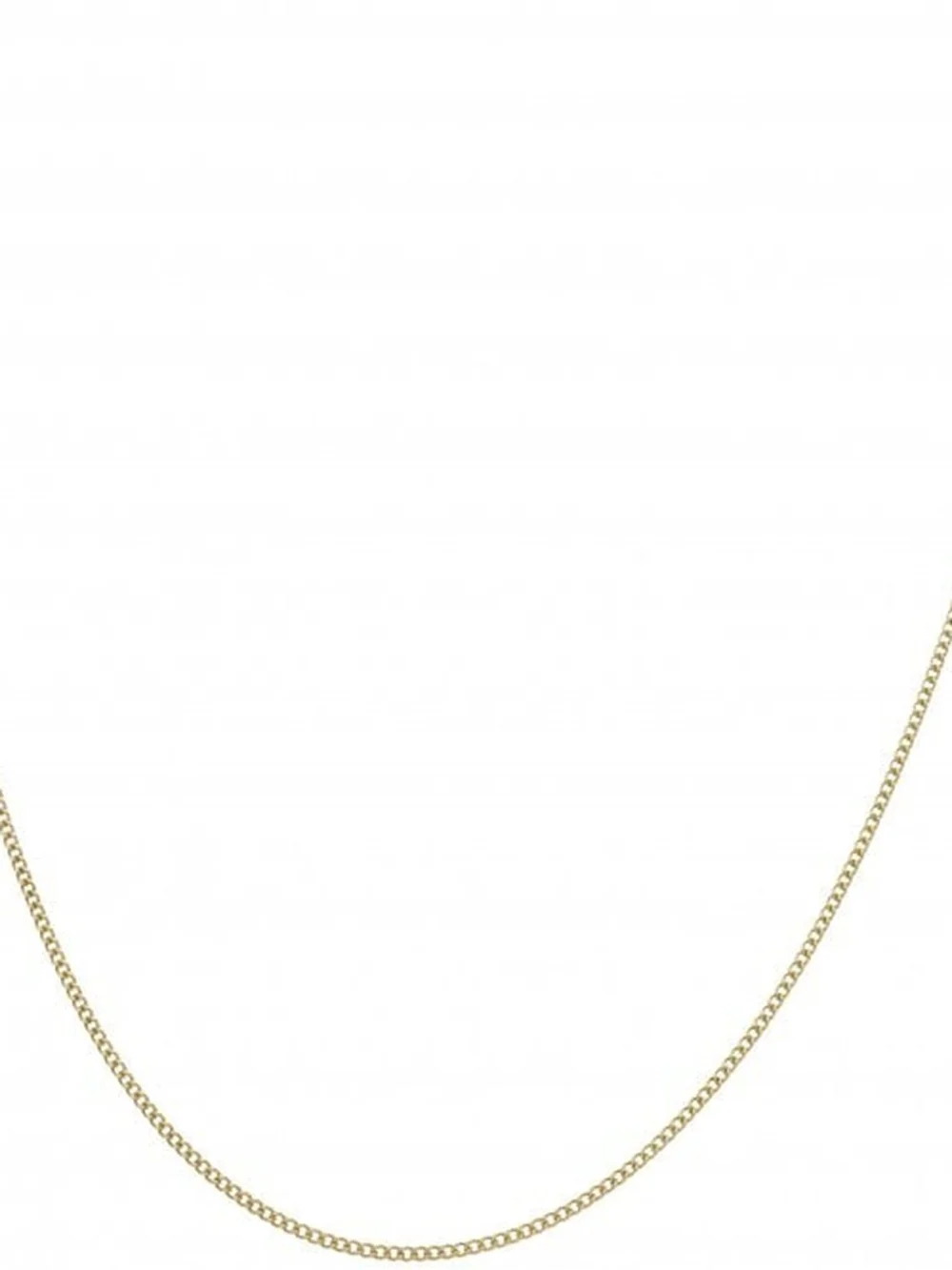 William May 9ct Yellow Gold Diamond-Cut Curb Link Chain Necklace, view 2