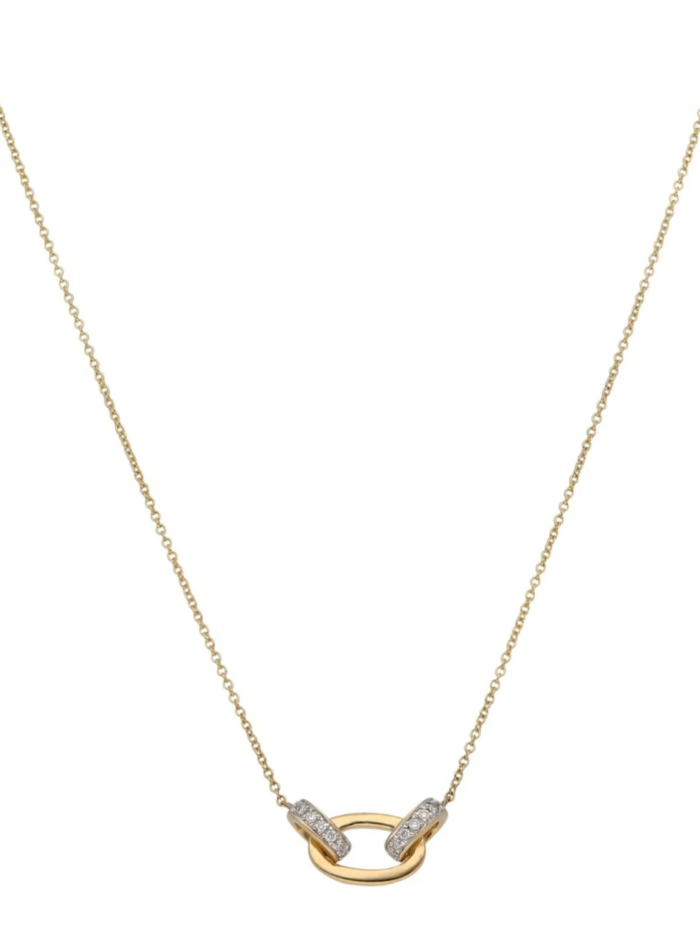 William May 9ct Yellow Gold Diamond Links 15.5" Necklace