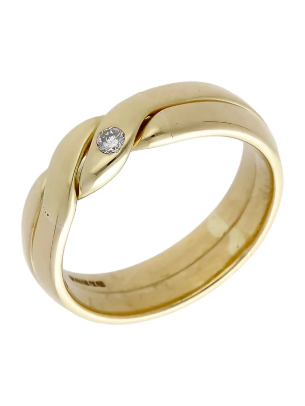 William May 9ct Yellow Gold Diamond Set 2 Part Puzzle Ring