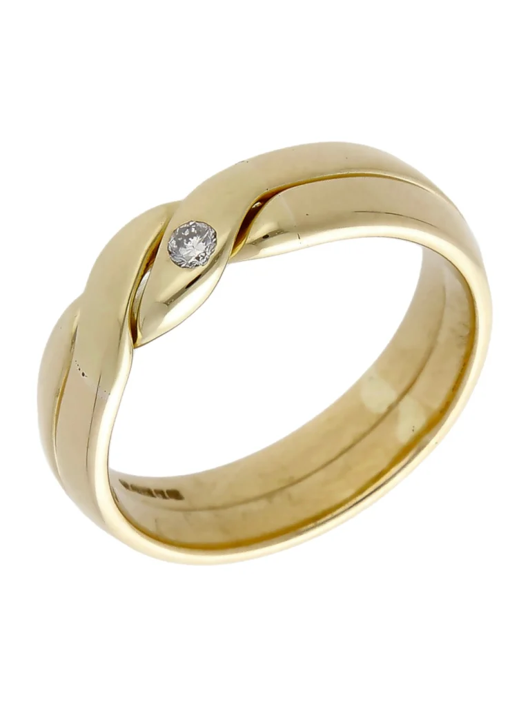 William May 9ct Yellow Gold Diamond Set 2 Part Puzzle Ring