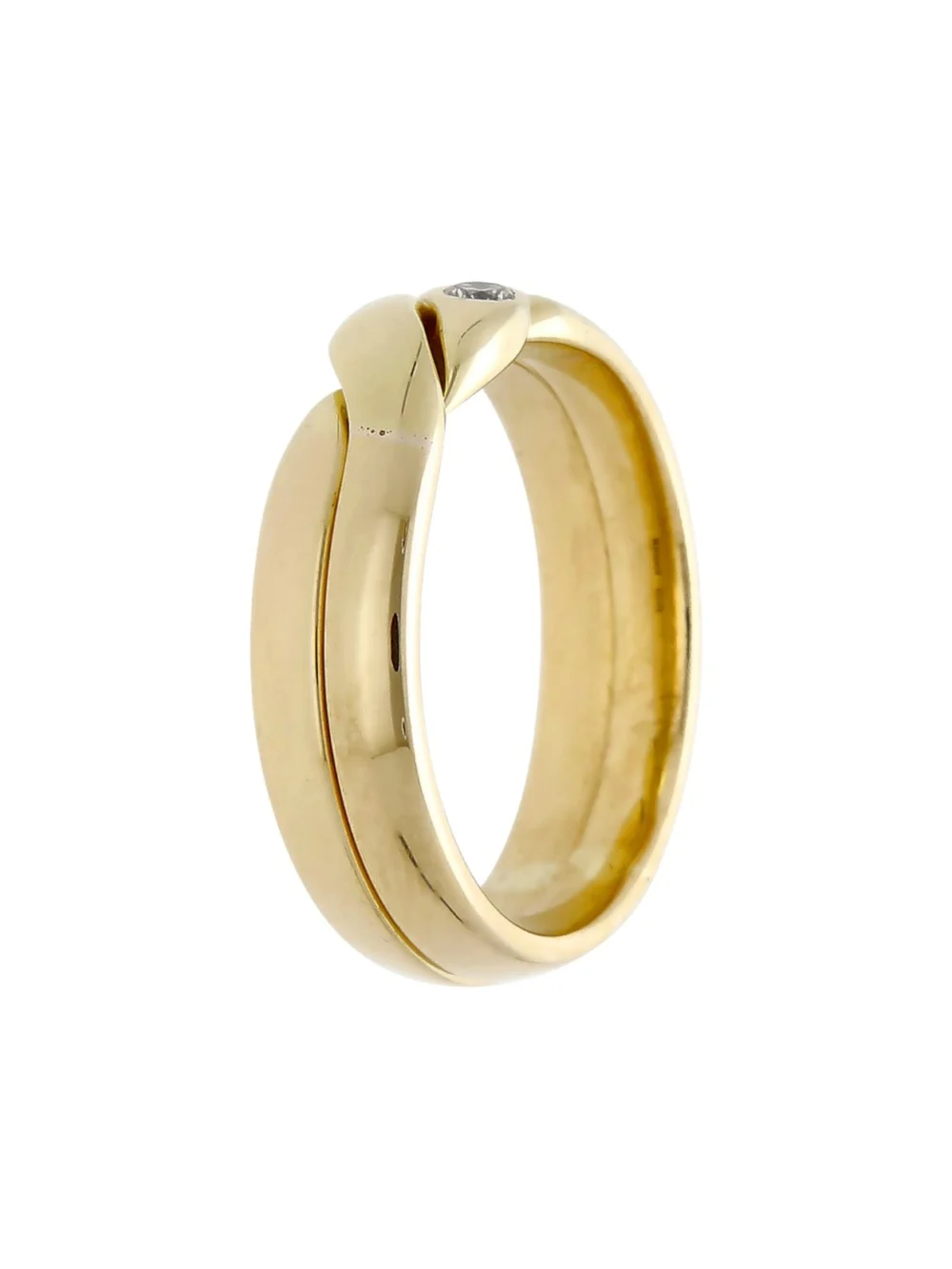 William May 9ct Yellow Gold Diamond Set 2 Part Puzzle Ring, view 2