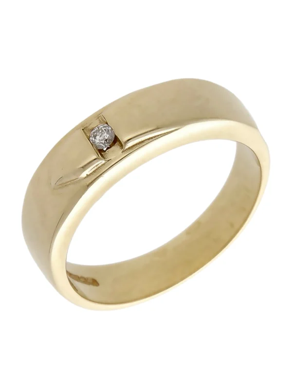 William May 9ct Yellow Gold Diamond Set Belt Buckle Band Ring