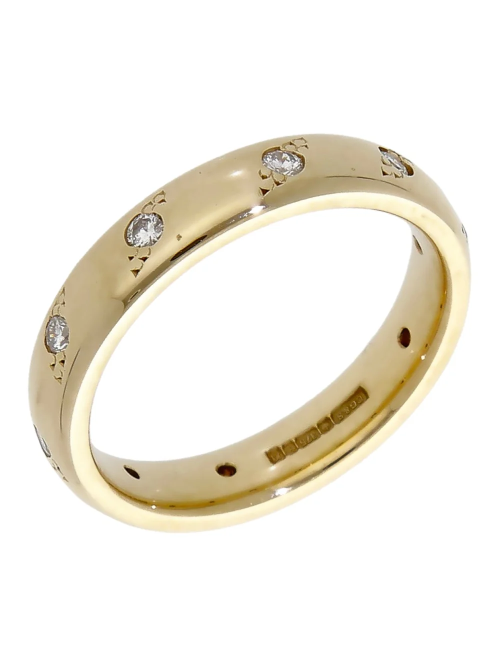 William May 9ct Yellow Gold Diamond Set Full Band Ring