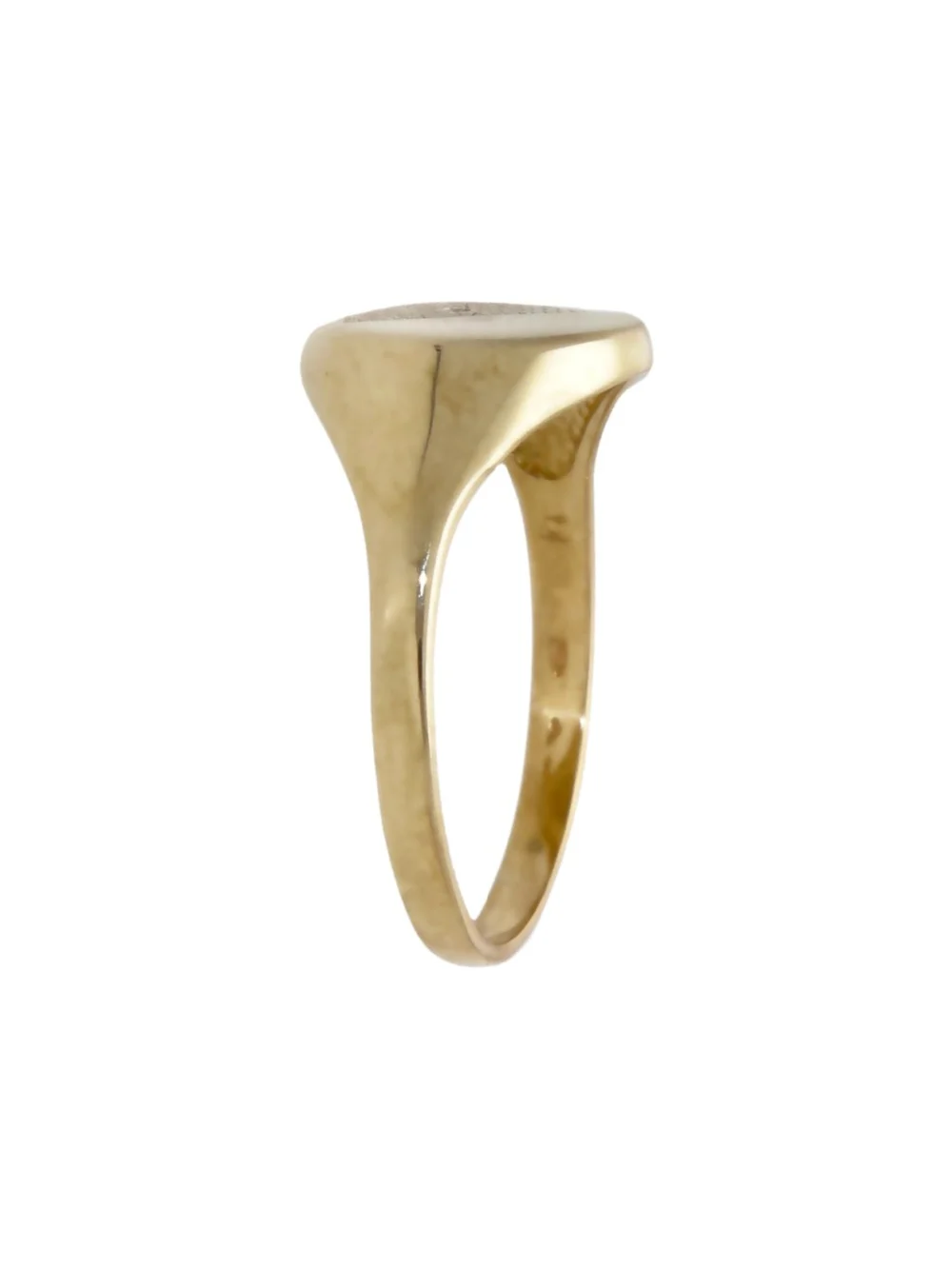 William May 9ct Yellow Gold Diamond Set Part Patterned Signet Ring, view 2