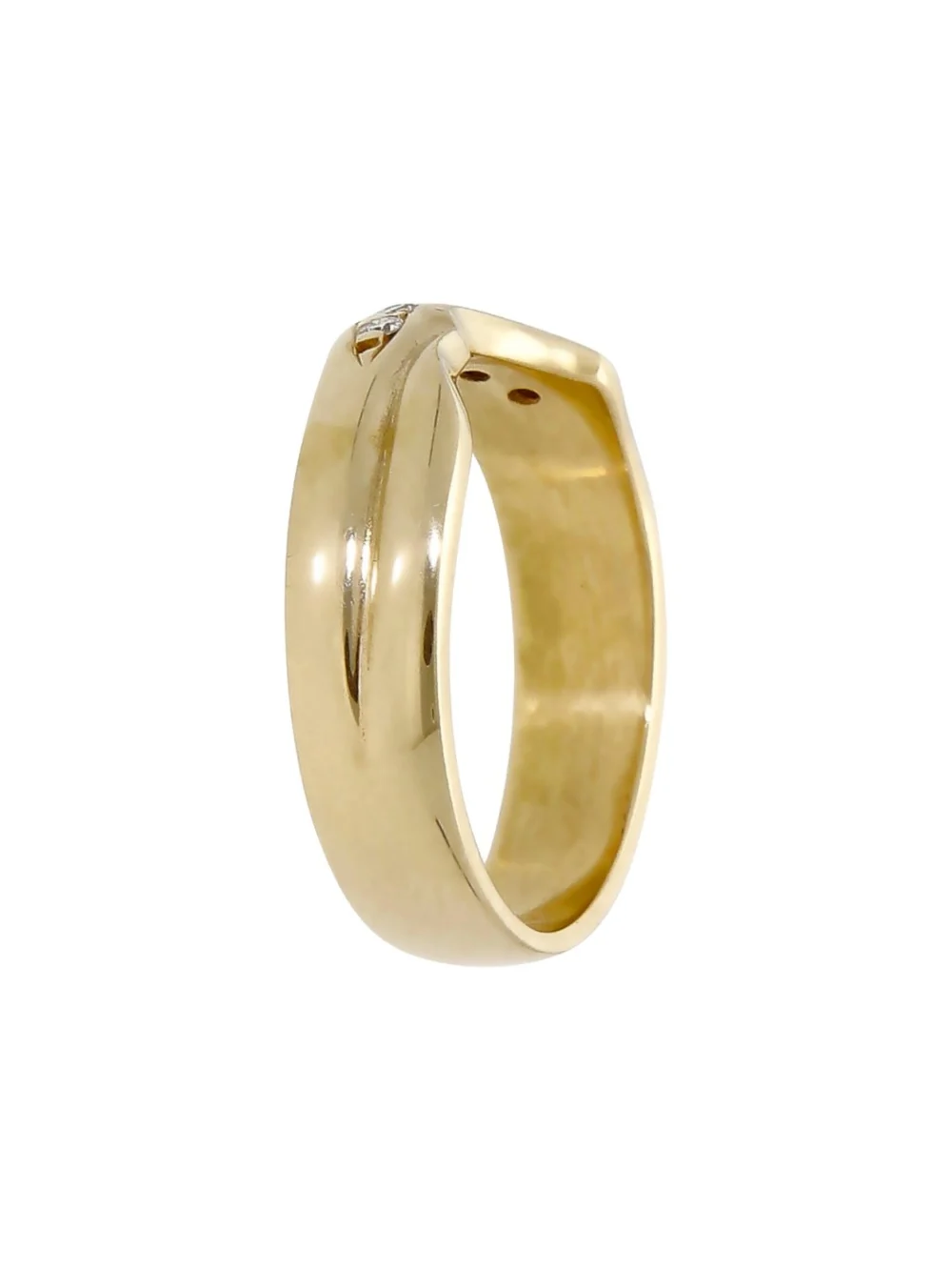 William May 9ct Yellow Gold Diamond Set Shaped Band Ring, view 2