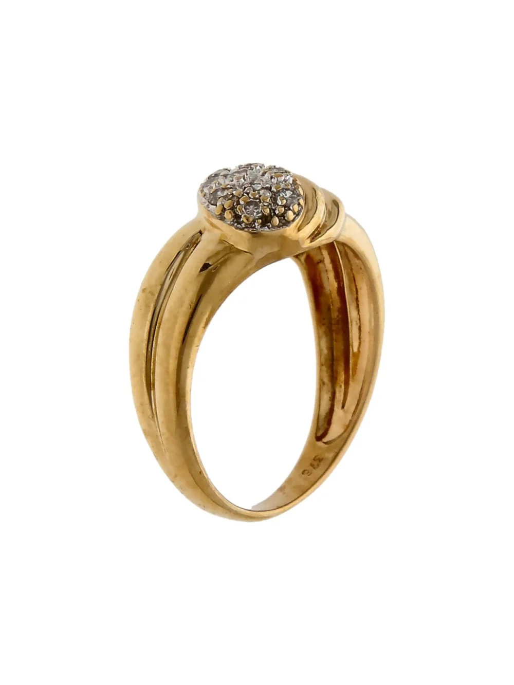 William May 9ct Yellow Gold Diamond Set Wave Dress Ring, view 2