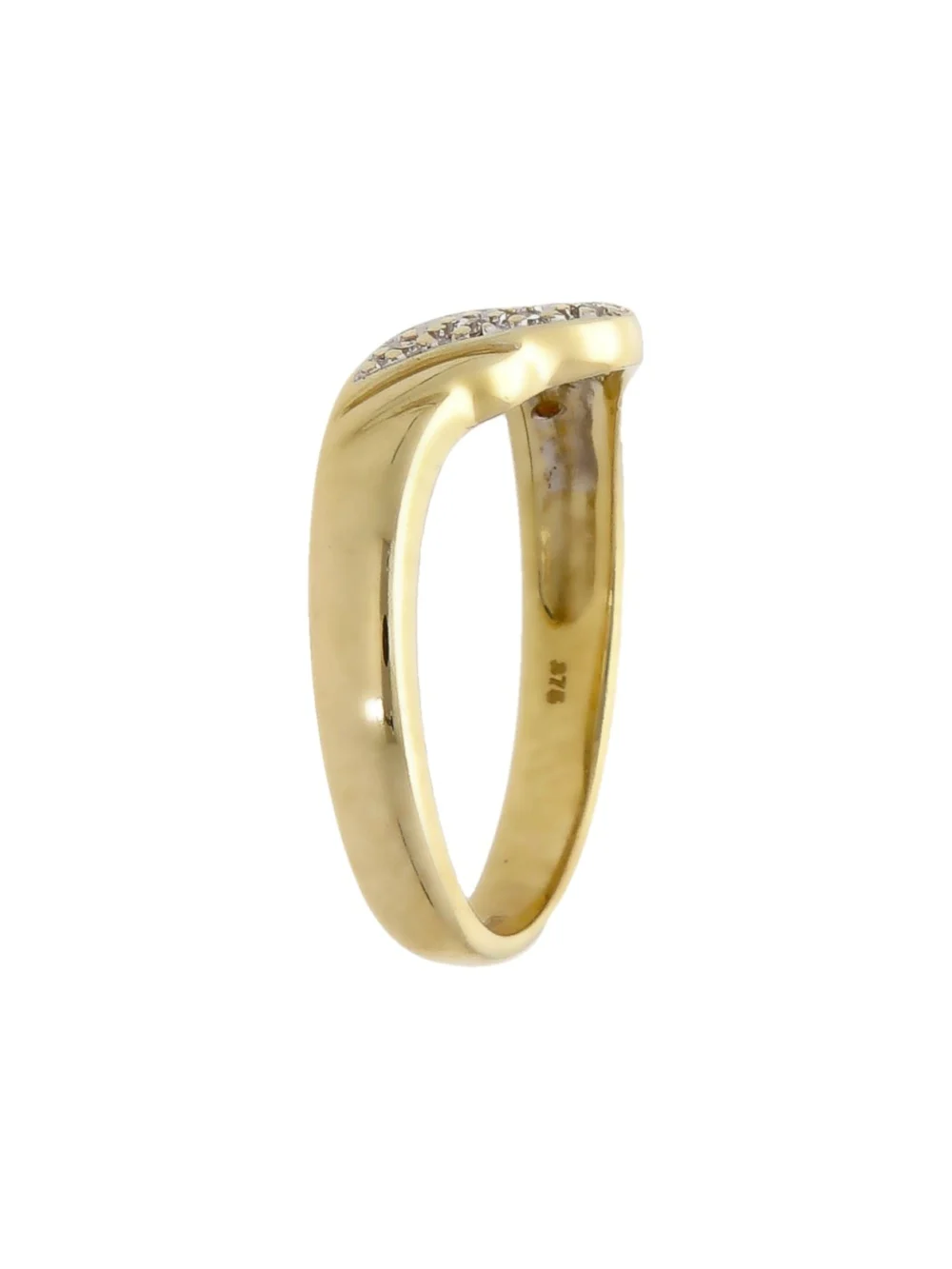 William May 9ct Yellow Gold Diamond Set Wave Shaped Dress Ring, view 2