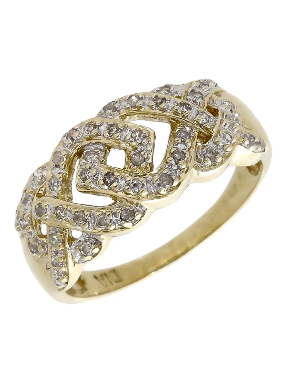 William May 9ct Yellow Gold Diamond Set Weave Dress Ring