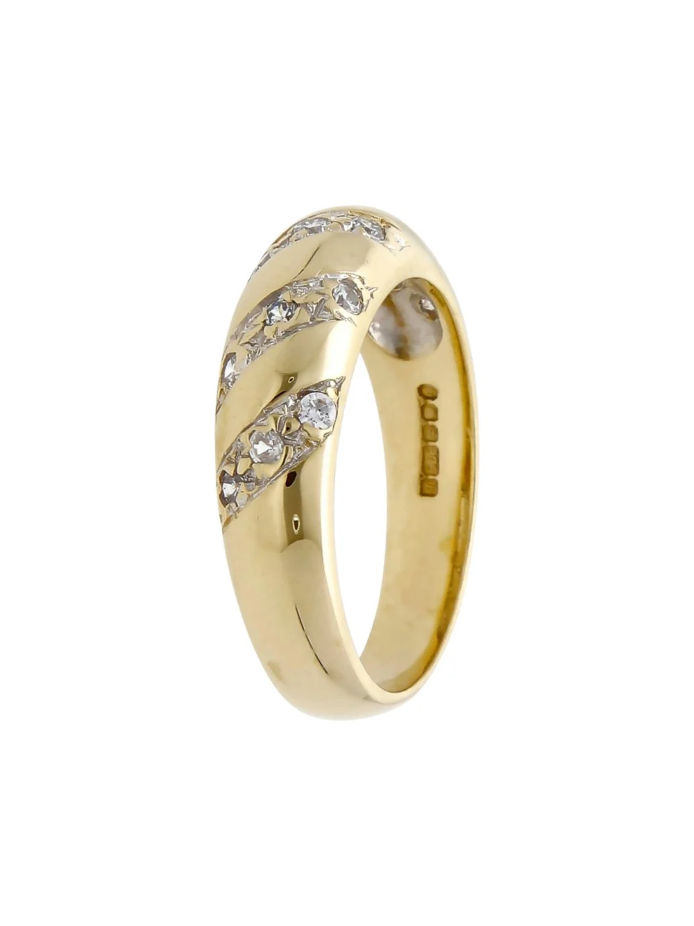 William May 9ct Yellow Gold Domed Cubic Zirconia Dress Ring, view 2