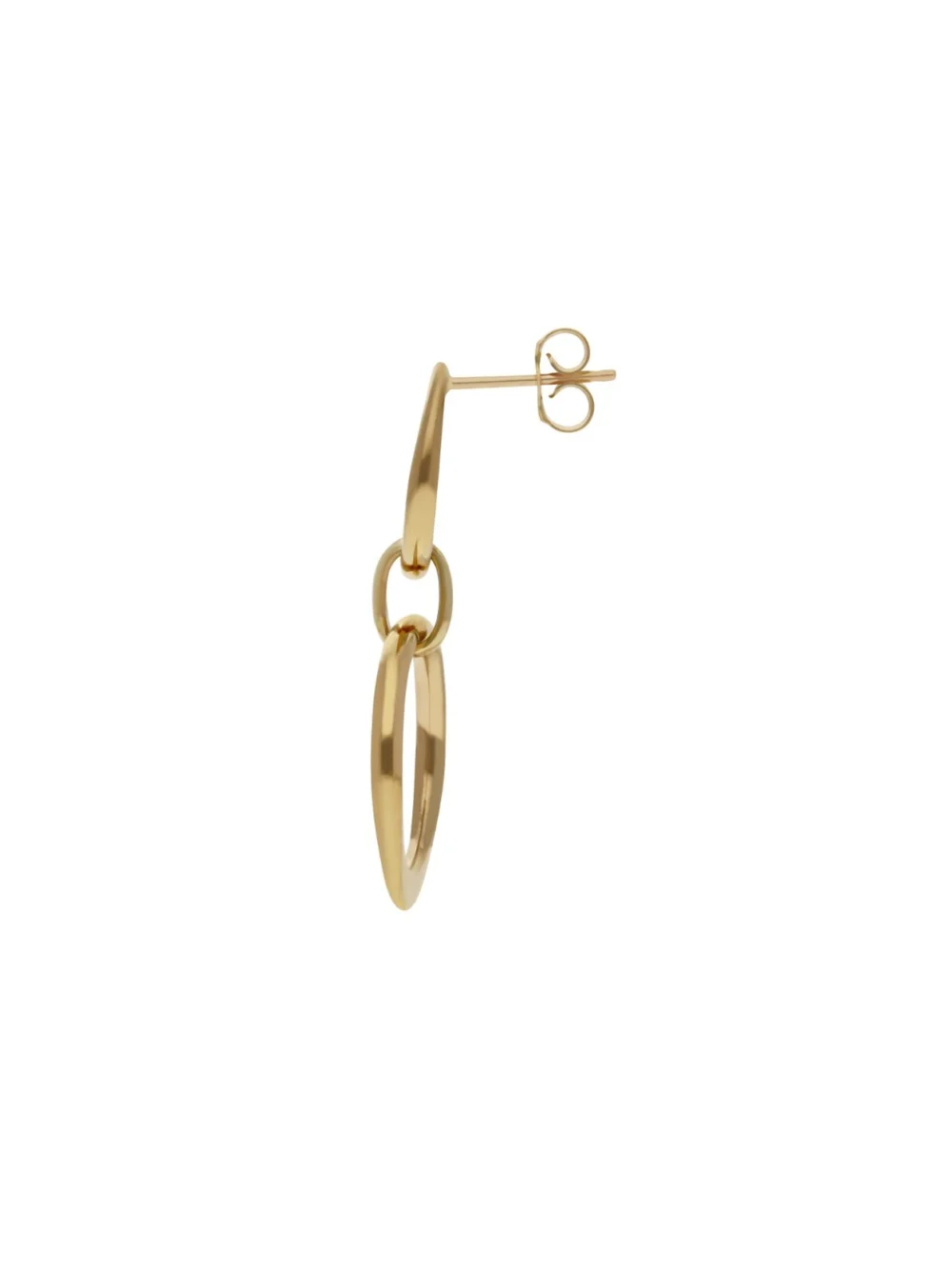 William May 9ct Yellow Gold Double Circle Drop Earrings, view 2