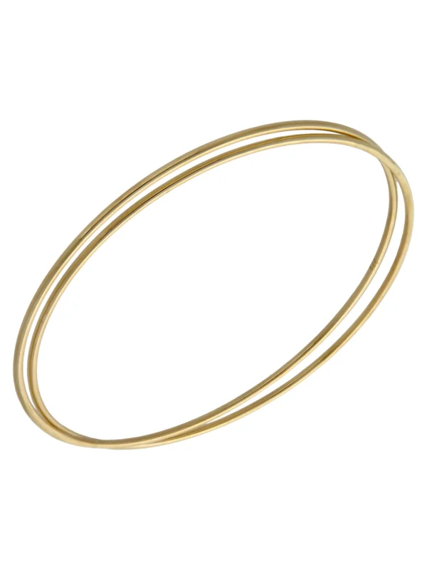 William May 9ct Yellow Gold Double Row Crossover Push-On Bangle