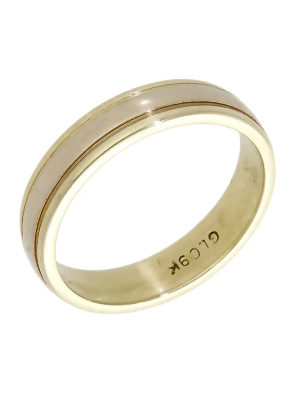 William May 9ct Yellow Gold Edged 4mm Wedding Band Ring