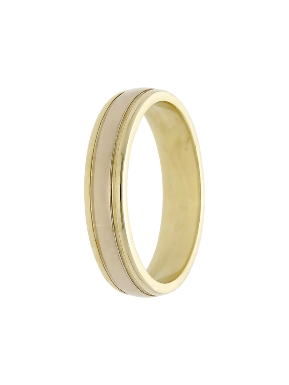 William May 9ct Yellow Gold Edged 4mm Wedding Band Ring, view 2
