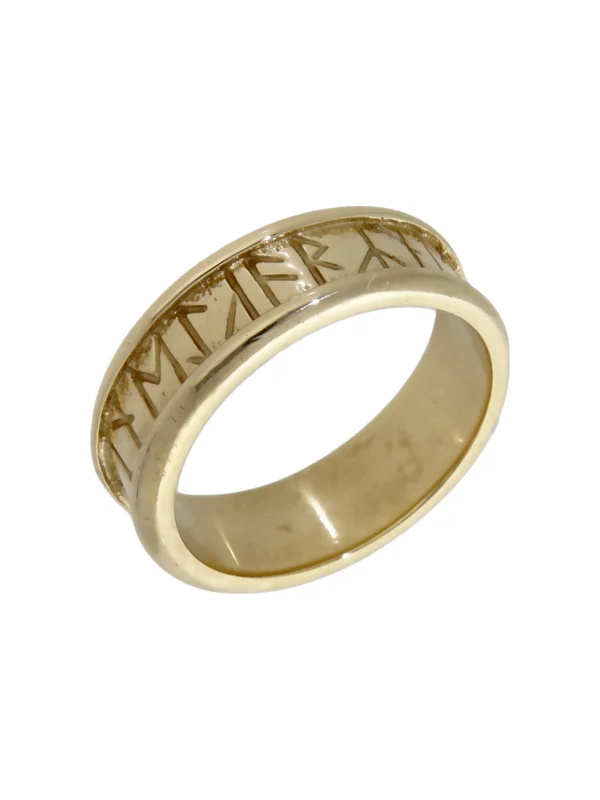 William May 9ct Yellow Gold Engraved 7mm Wide Band Ring