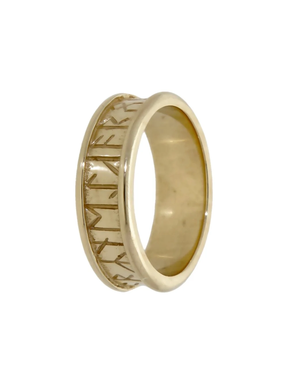William May 9ct Yellow Gold Engraved 7mm Wide Band Ring, view 2