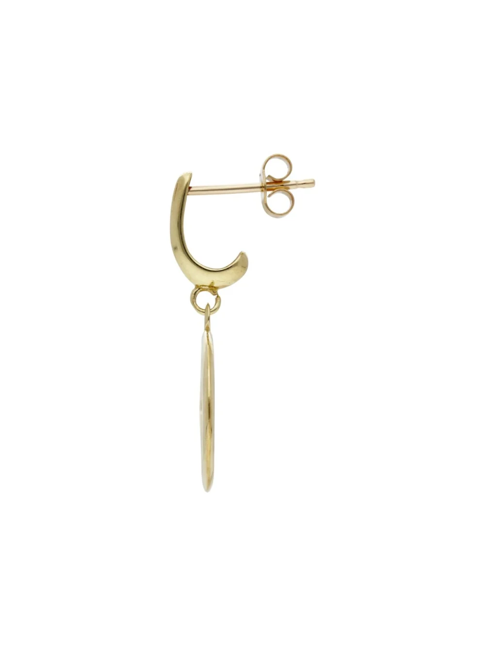 William May 9ct Yellow Gold Fancy Cutout Circle Drop Earrings, view 2