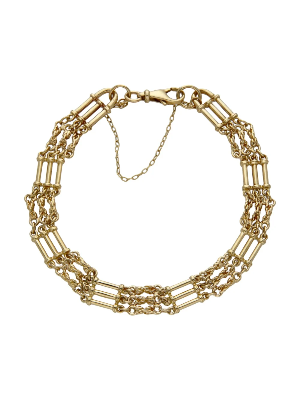 William May 9ct Yellow Gold Fancy Triple Bar Link Bracelet