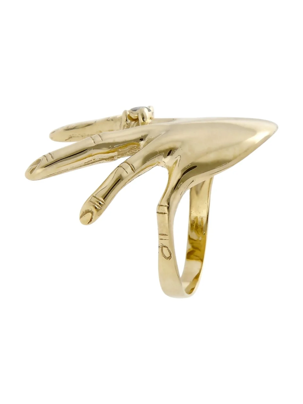 William May 9ct Yellow Gold Gemstone Set Hand Dress Ring, view 2
