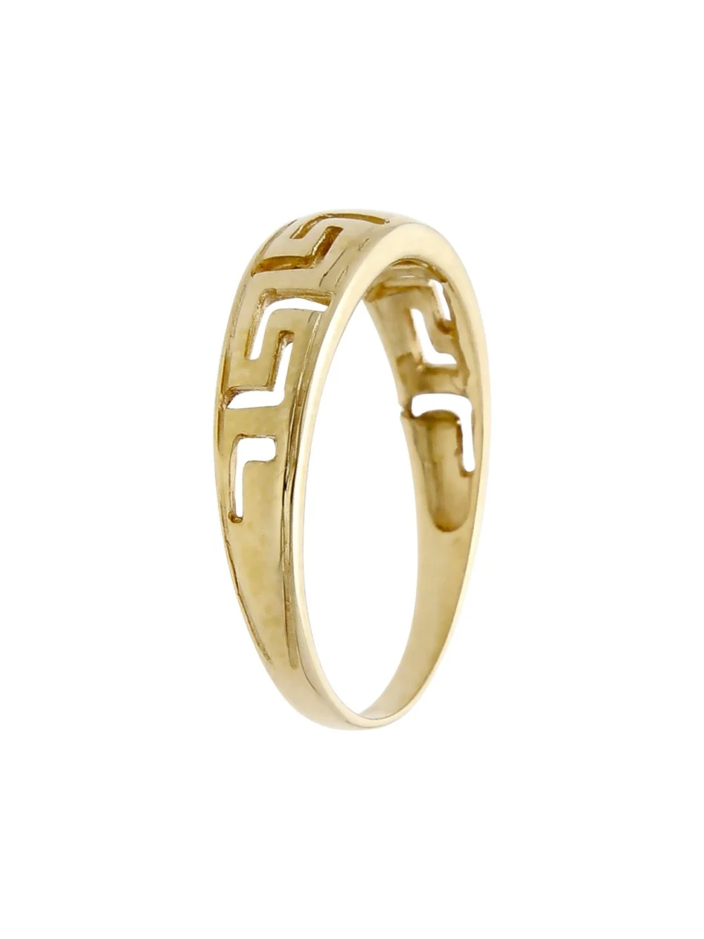 William May 9ct Yellow Gold Greek Key Design Dress Ring, view 2
