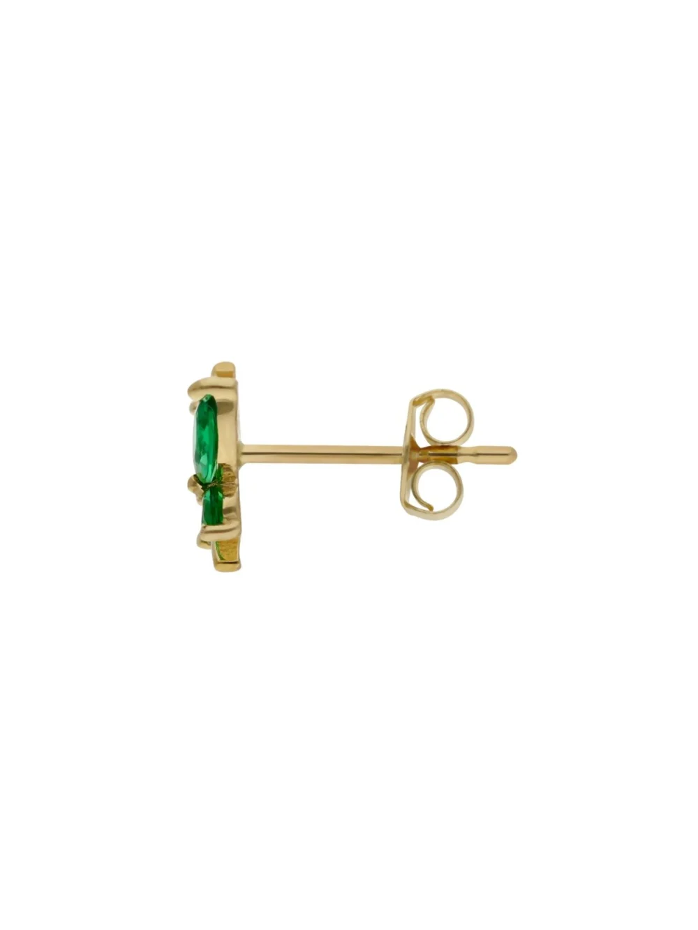 William May 9ct Yellow Gold Green Cubic Zirconia Butterfly Stud Earrings, view 2